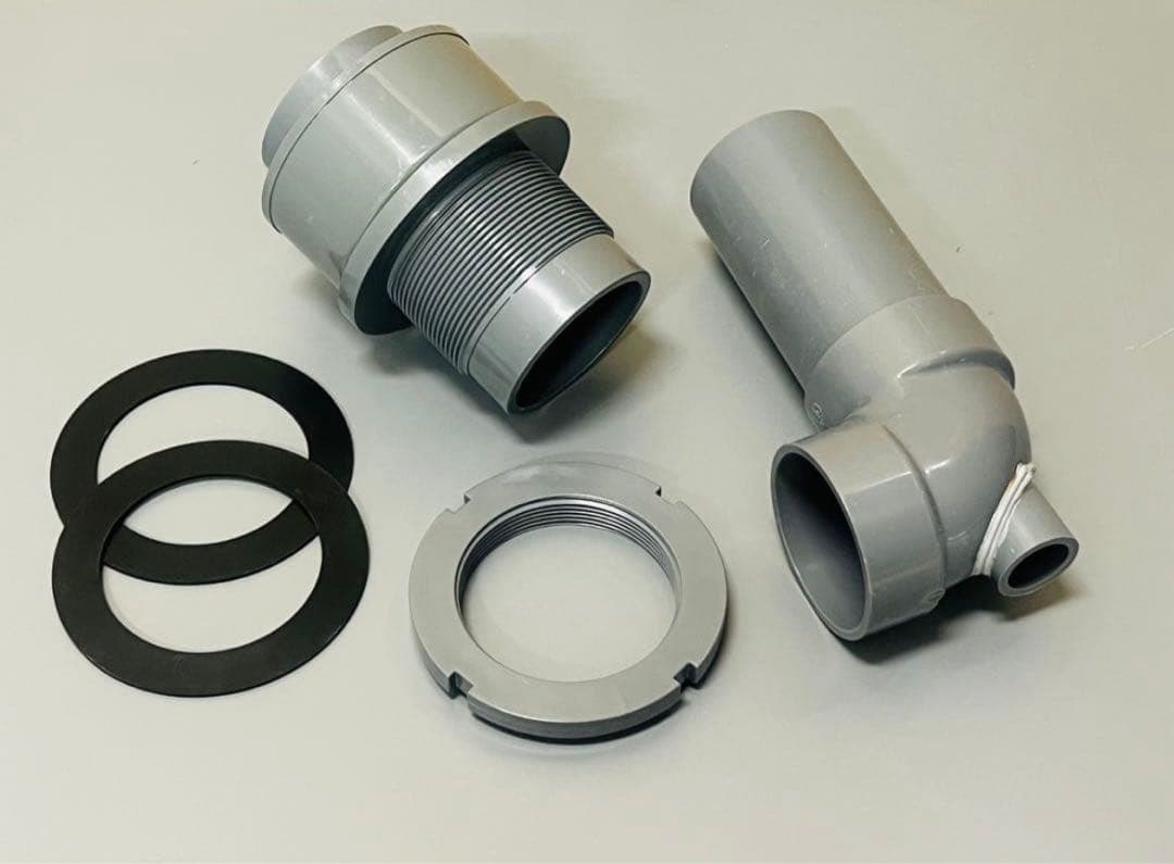 オーバーフロー加工H600用　透明三重管セット　（50Aバルソケタイプ）