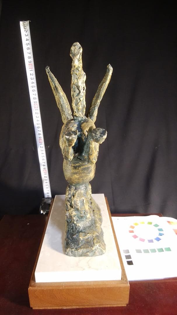 ブロンズ像 西望「春風」ペガサス天馬 高3４c重６kg/彫刻銅像/干支/縁起物