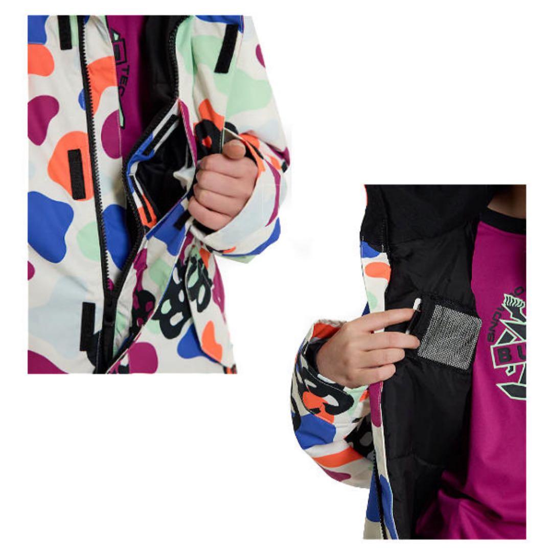 キッズ　BURTON スノーウェア上下セット 130 S 花柄 撥水 防寒