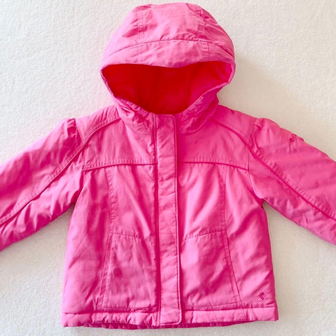 極美品　100 スノーウェア　防寒　上下 ピンク 女の子 キッズ　コロンビア