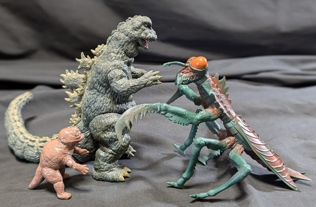 ゴジラ＆ミニラ＆カマキラス「ゴジラの息子」（Ｙ・ＭＳF）ソフビ３体セット