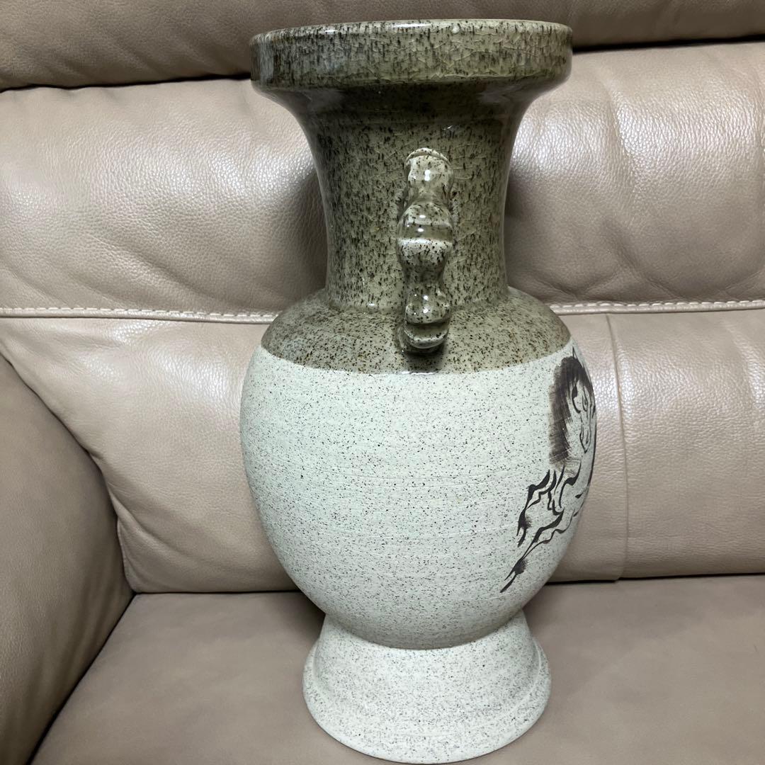 相馬焼　馬の絵柄 陶器花瓶