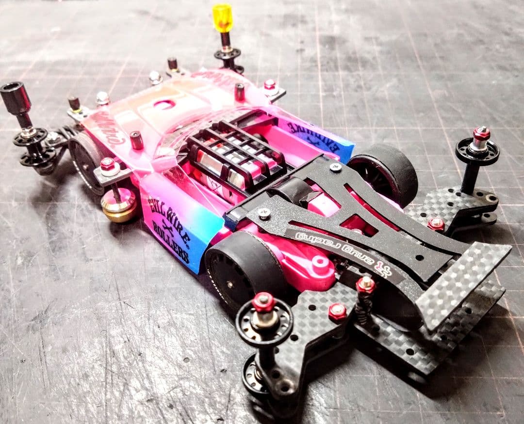ミニ四駆　完成品　ライキリ　MSシャーシ　ピンク