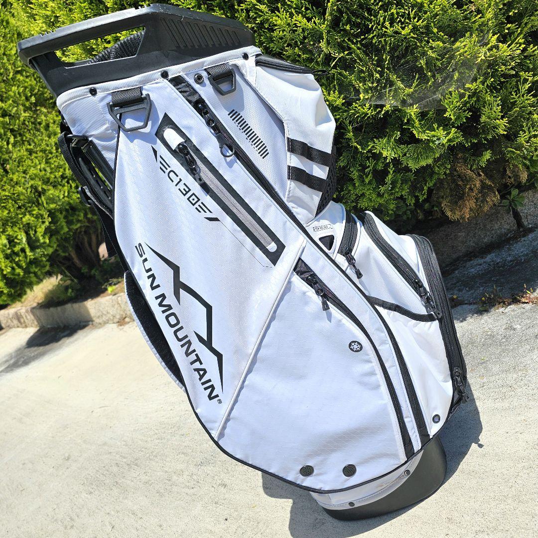 【サンマウンテン】2024年人気14分割C130キャディバッグ 白 フード付き