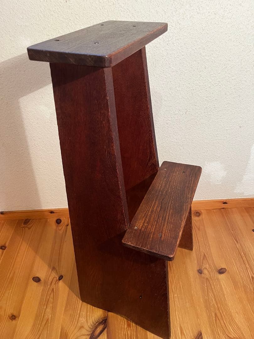 アンティーク　昭和レトロ　ヴィンテージ 木製　踏み台　ステップ　ラダー