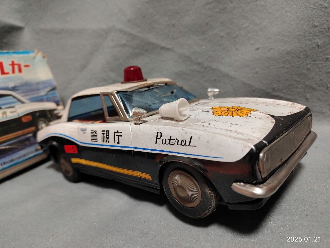 昭和レトロ1960年代 マスダヤ パプパプサイレン警視庁パトロールカー ブリキ