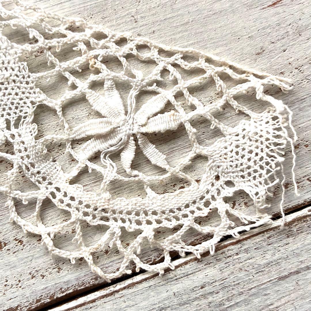 フランスアンティークレース　ボビンレース　付け襟　インテリア雑貨　手芸雑貨