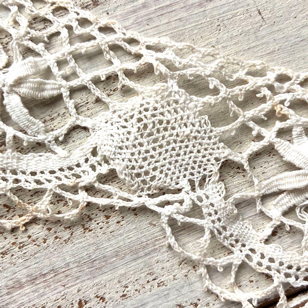 フランスアンティークレース　ボビンレース　付け襟　インテリア雑貨　手芸雑貨