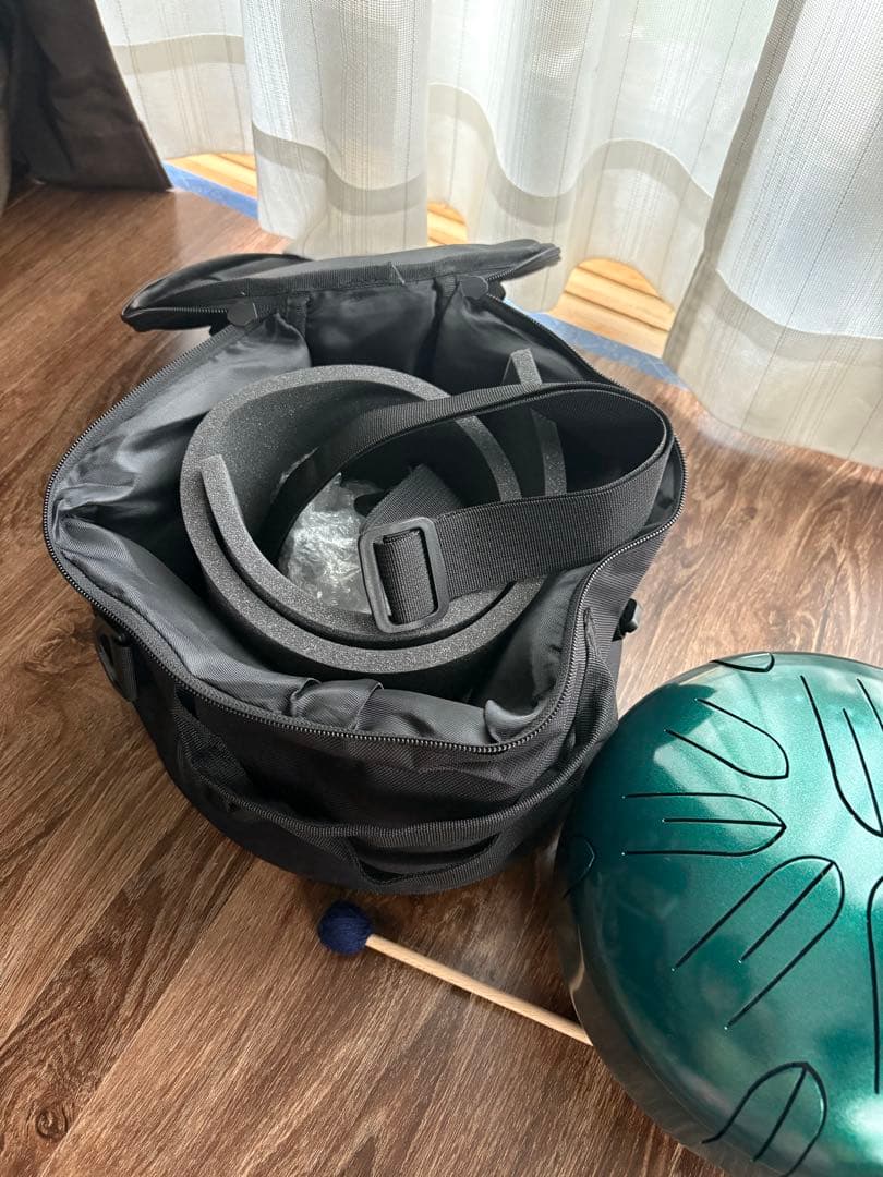 さざなみドラム(小型) グリーン　A=440Hz マレット、ケース付き