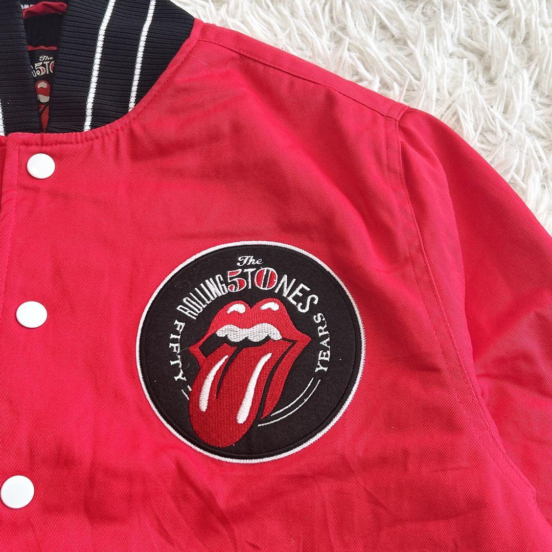 新品タグ付き ザ ローリングストーンズ　スタジャン　ＧＲＲＲ！【M】赤 レッド