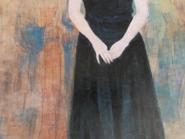 北尾かおり、【遥】、希少な額装用画集より、状態良好、新品額装付