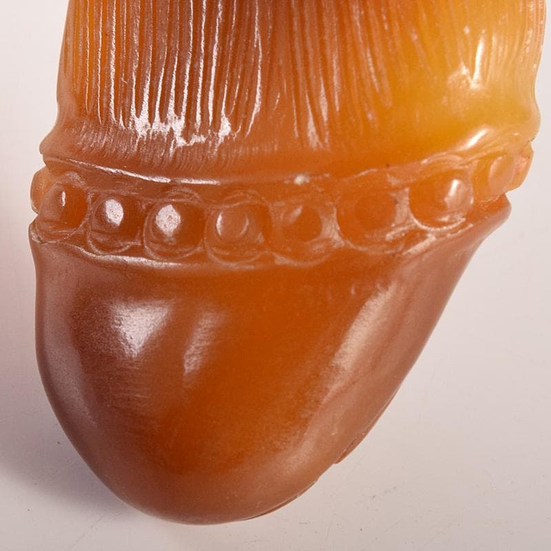 中国　玉石彫刻　筍　根付　C　7932E