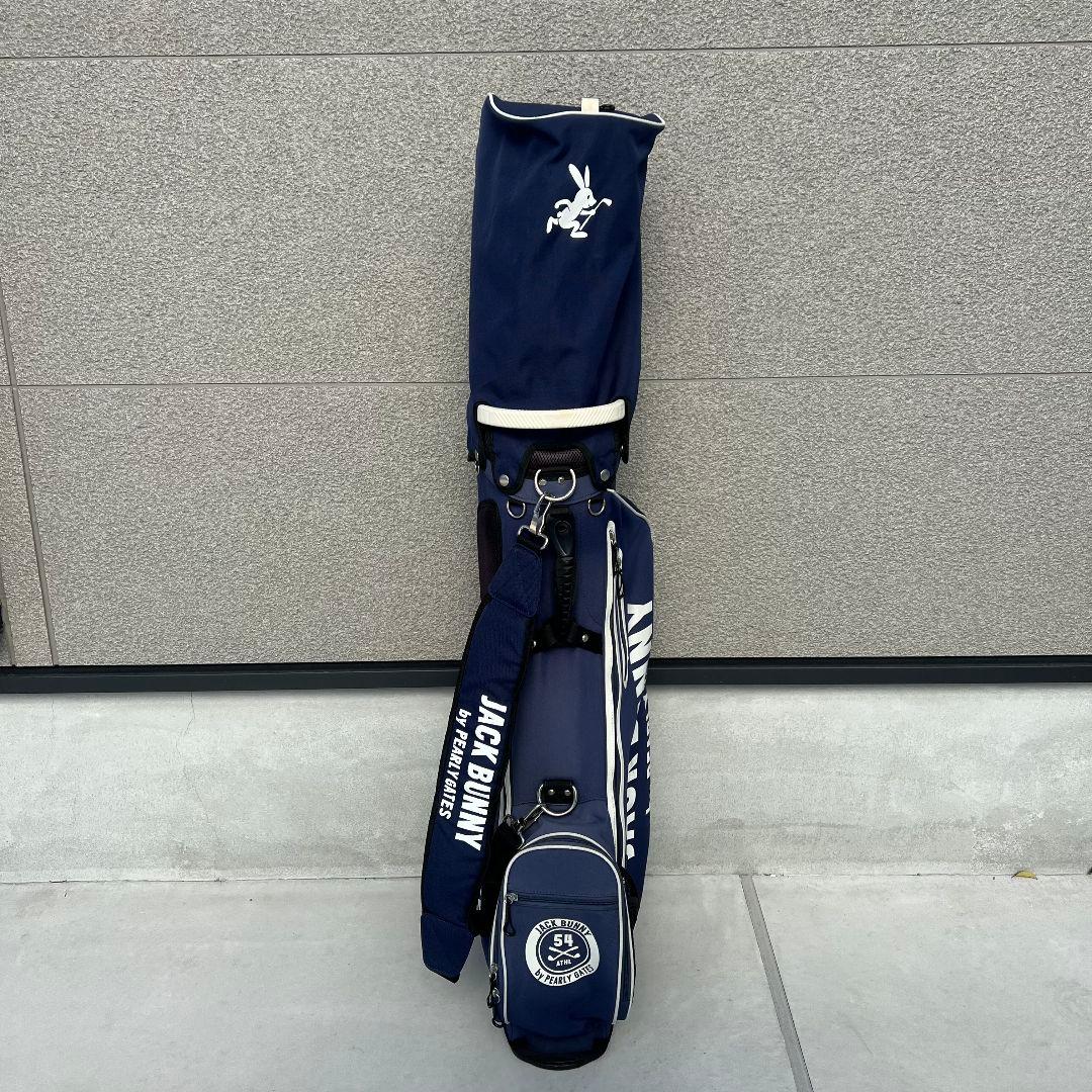 ジャックバニー　キャディバッグ パーリーゲイツ　ロゴ　ゴルフ　スタンド　紺色