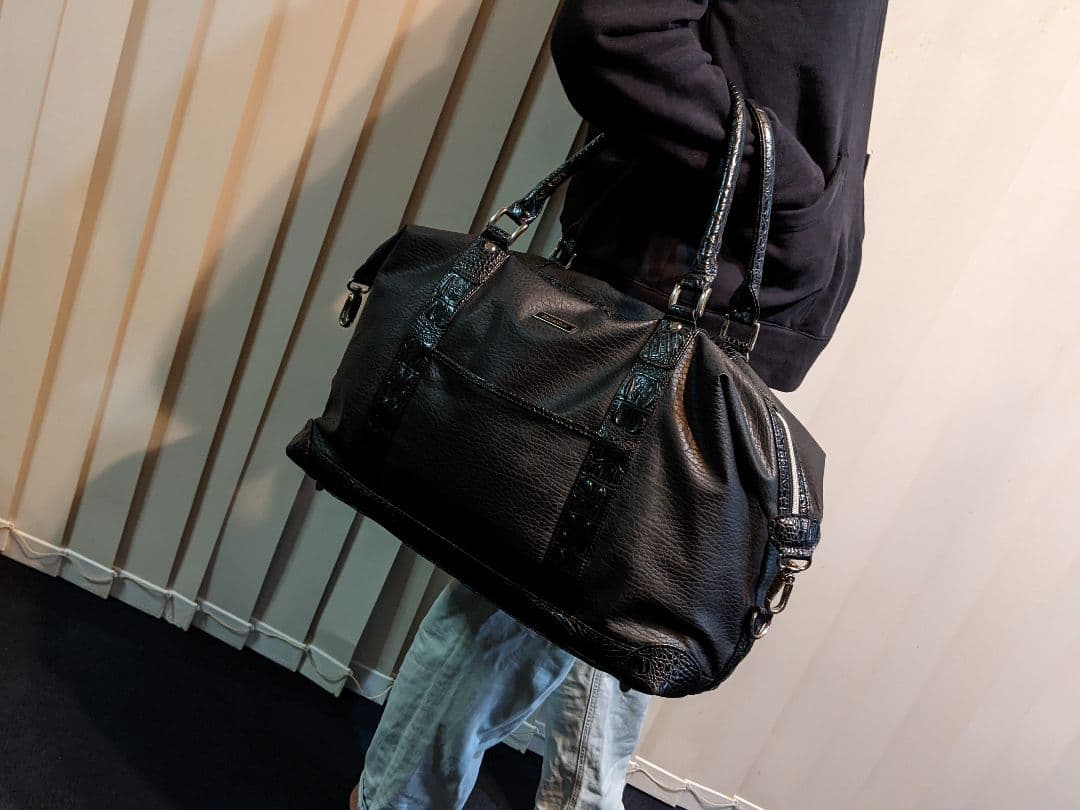 ブラック&ホワイト　ゴルフ　2way　トートバッグ　ショルダーバッグ　靴入れ