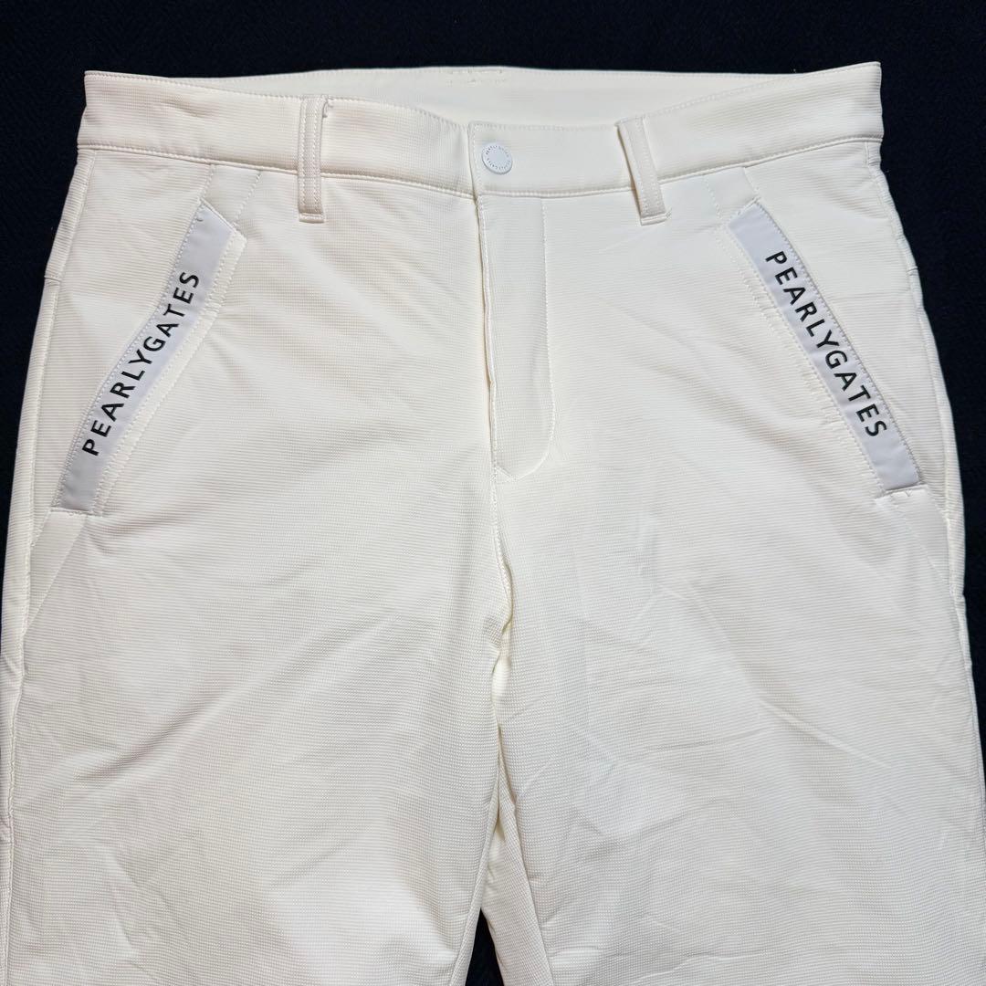 パーリーゲイツ 中綿入り 防寒パンツ リング PGロゴ刺繍付き ホワイト L