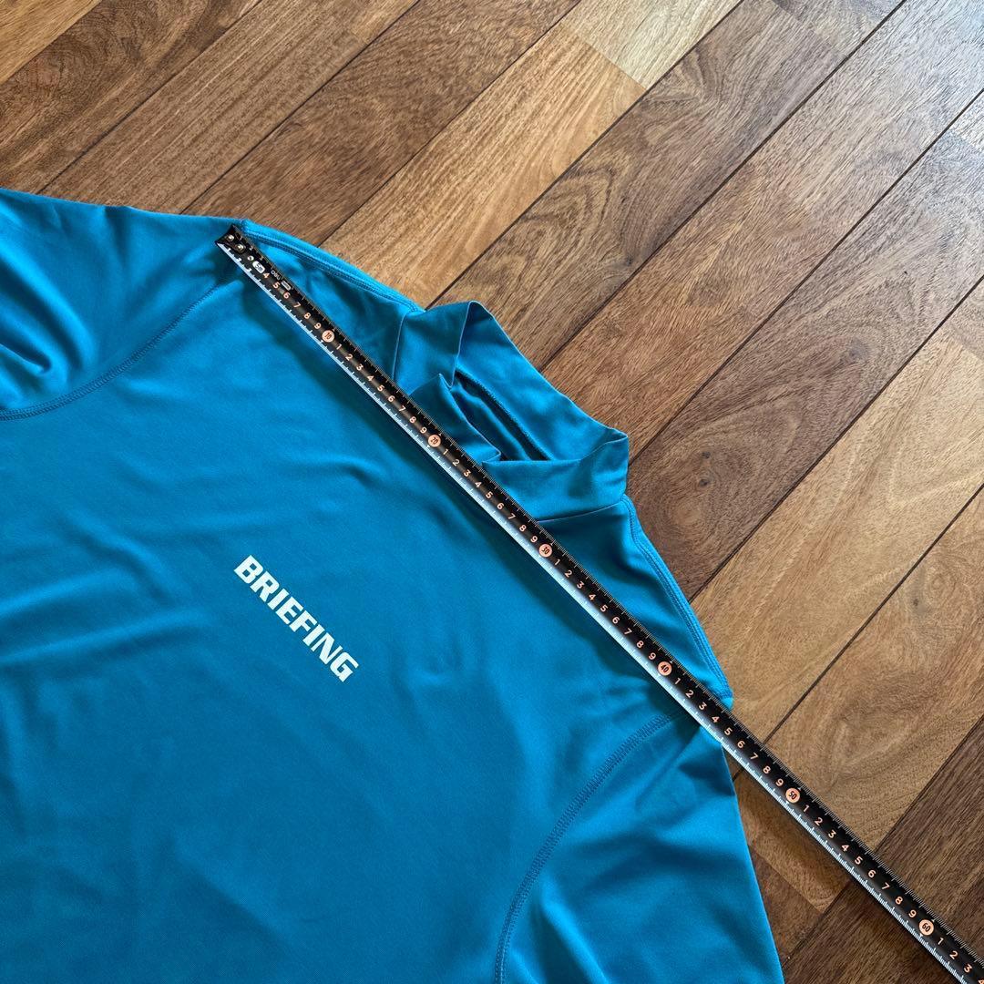 BRIEFING モックネック 半袖Tシャツ ブルー　L