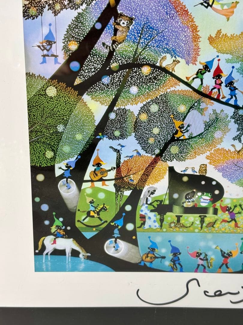 #藤城清治「こびとの楽園」レフグラフ作品 本人サイン入り