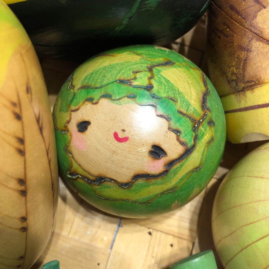 ひろえこけし 創作こけし 野菜 果物 14個