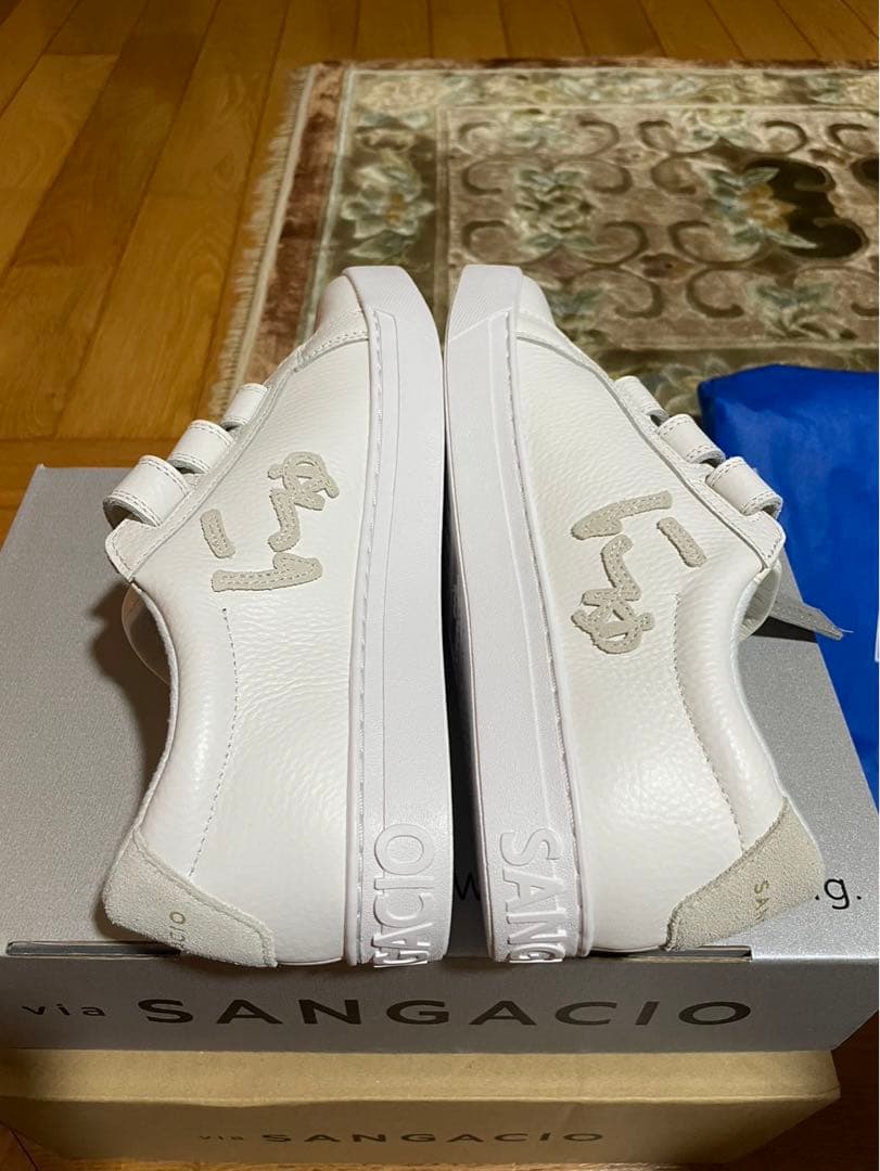 a*u様 サンガッチョ　SANGACIO ホワイト スニーカー ベルクロ　スニー