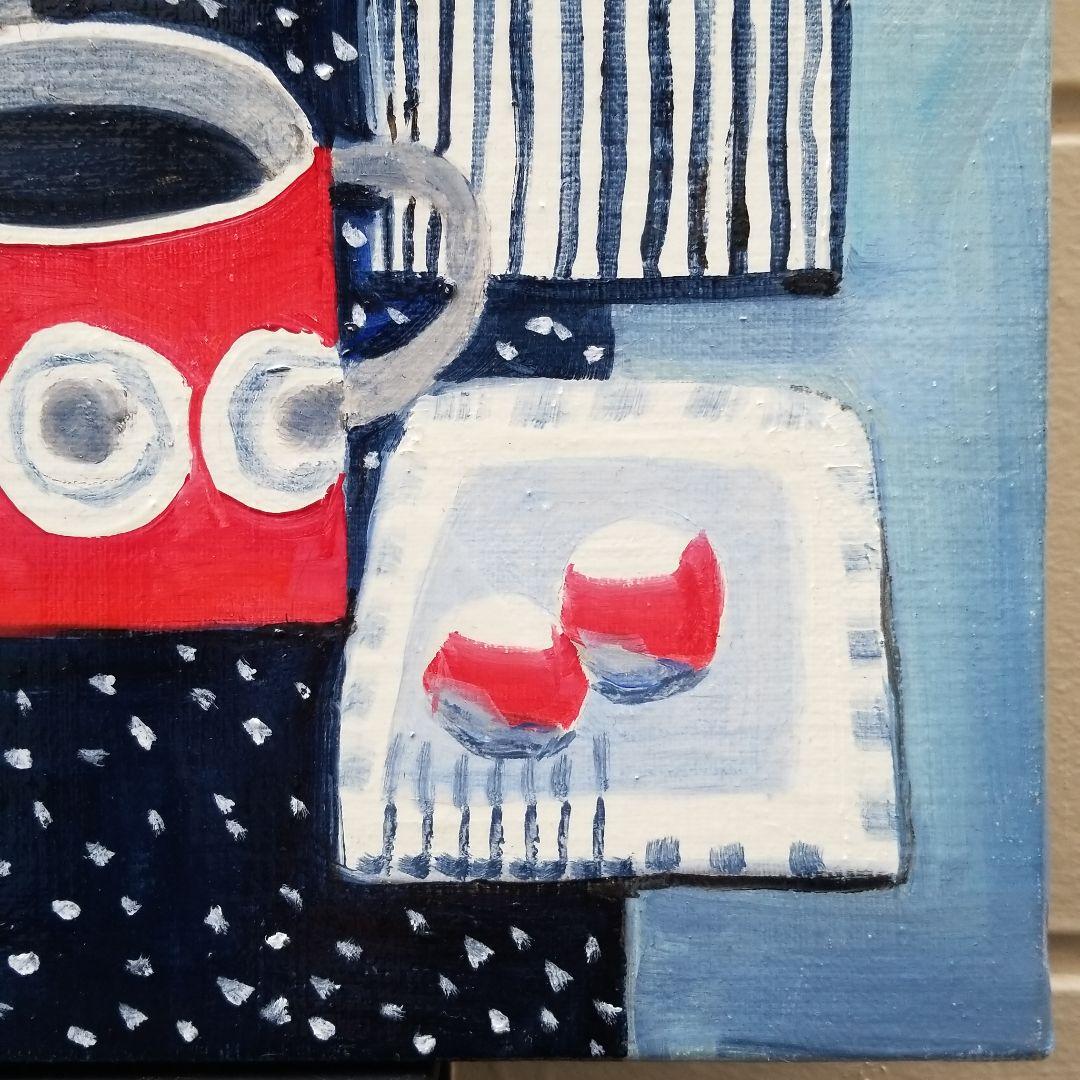 油絵　専用　月を見ながらのティータイム