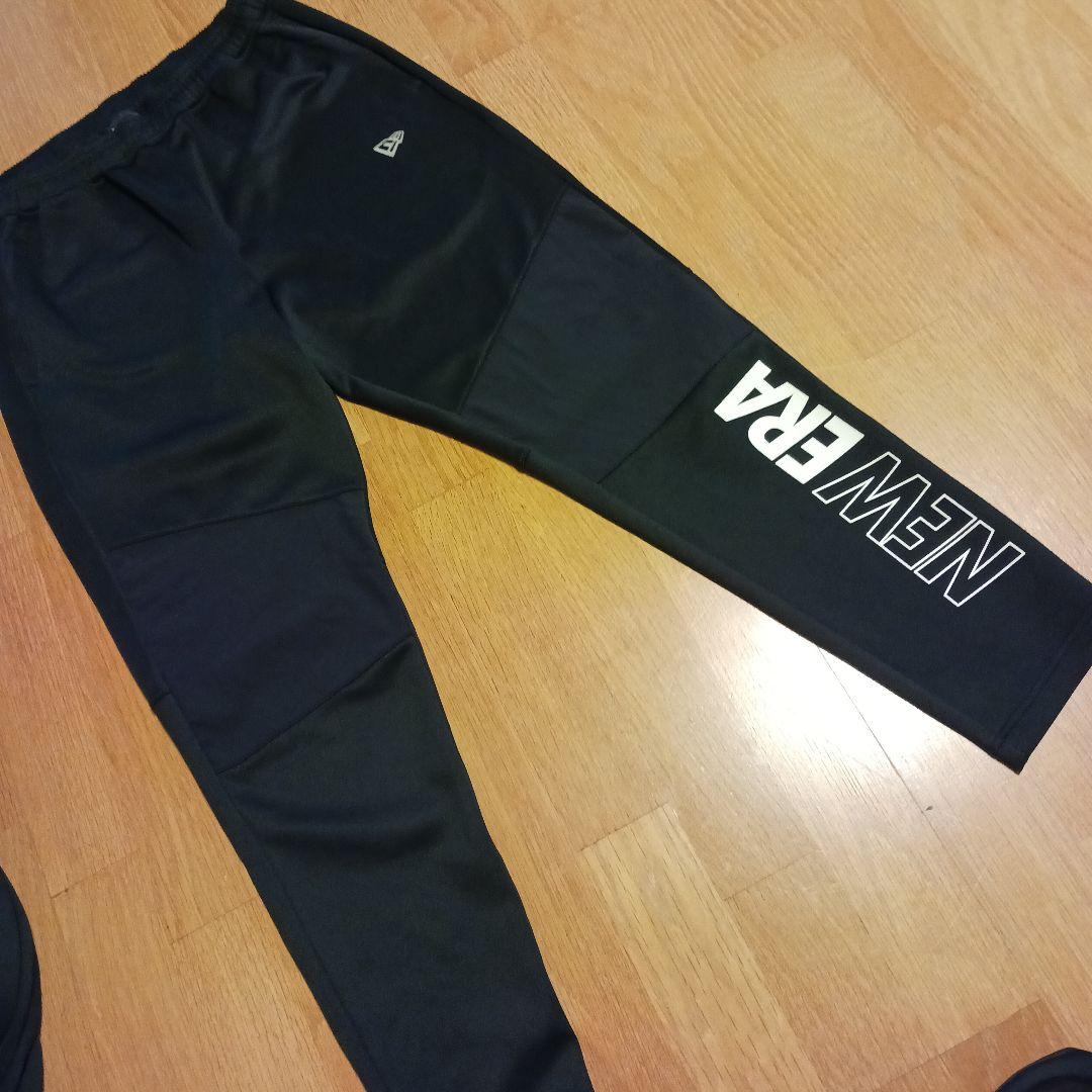 【ニューエラ 】美品 セットアップ ジャージ上下 ロゴプリント ブラック L　黒