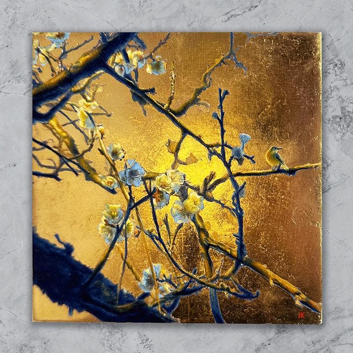 「箔景色-白梅」※純金箔使用