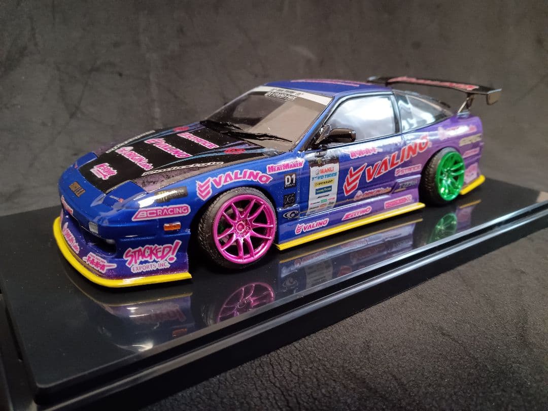 アオシマ 1/24 ニッサン 180SX D1 プラモデル 完成品 ケース付