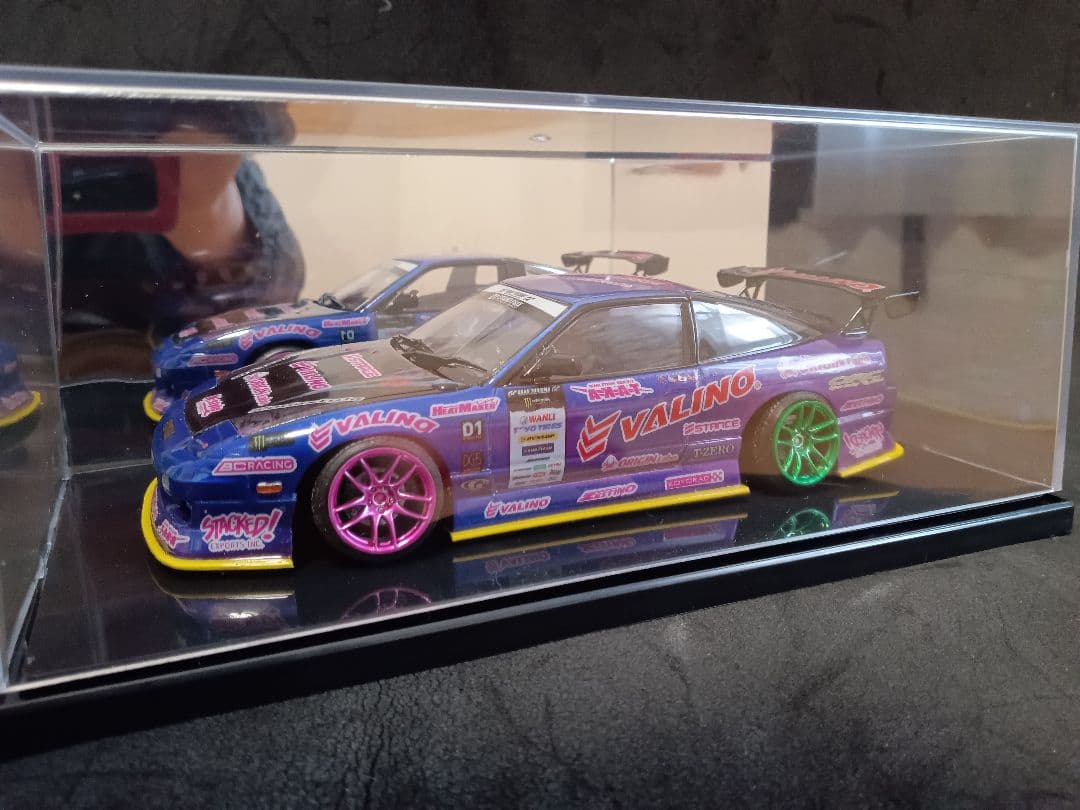 アオシマ 1/24 ニッサン 180SX D1 プラモデル 完成品 ケース付