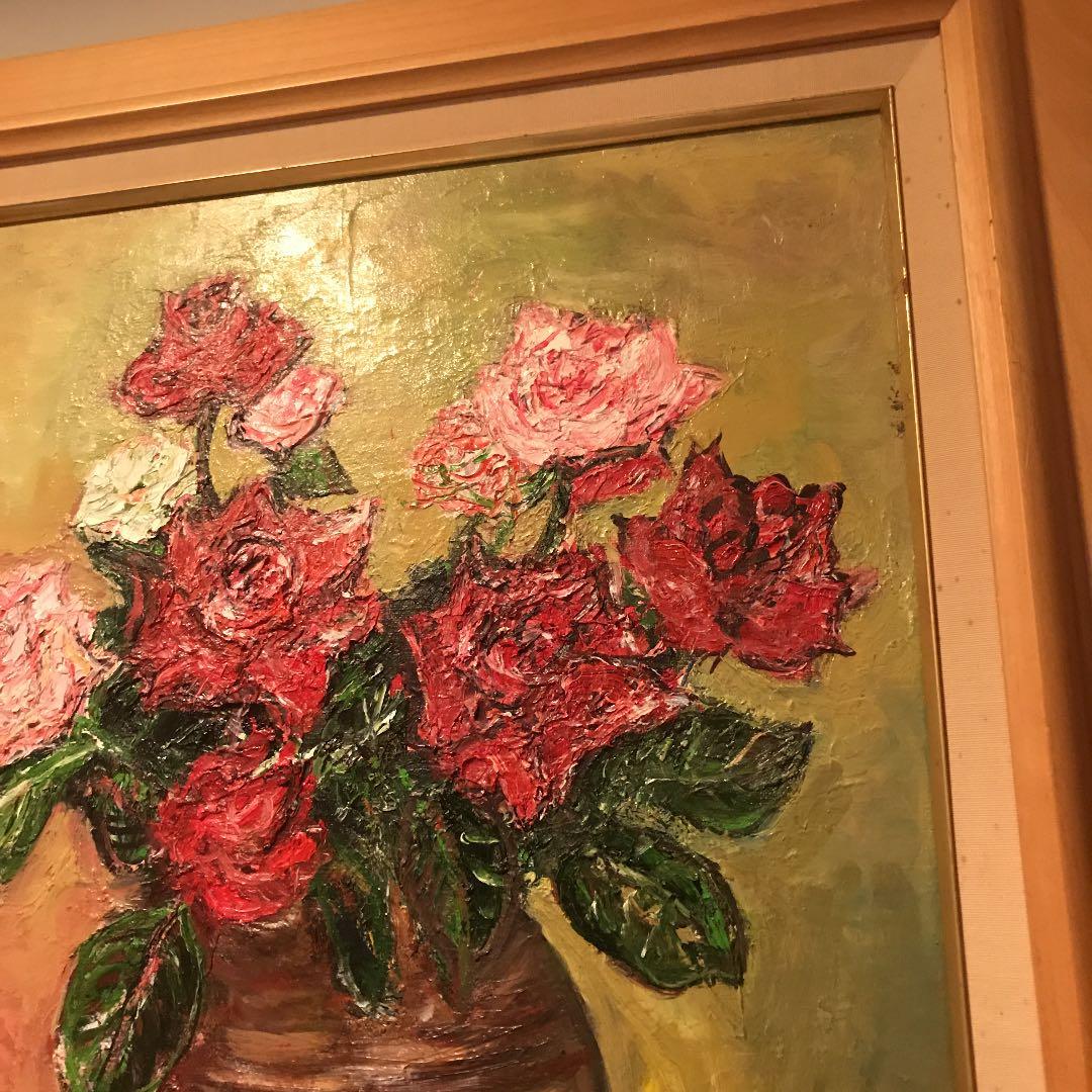 ☆大迫力‼︎圧巻‼︎ 絵画 油絵 花瓶油絵 ☆ 風水運気アップ‼︎ 花の油絵♪