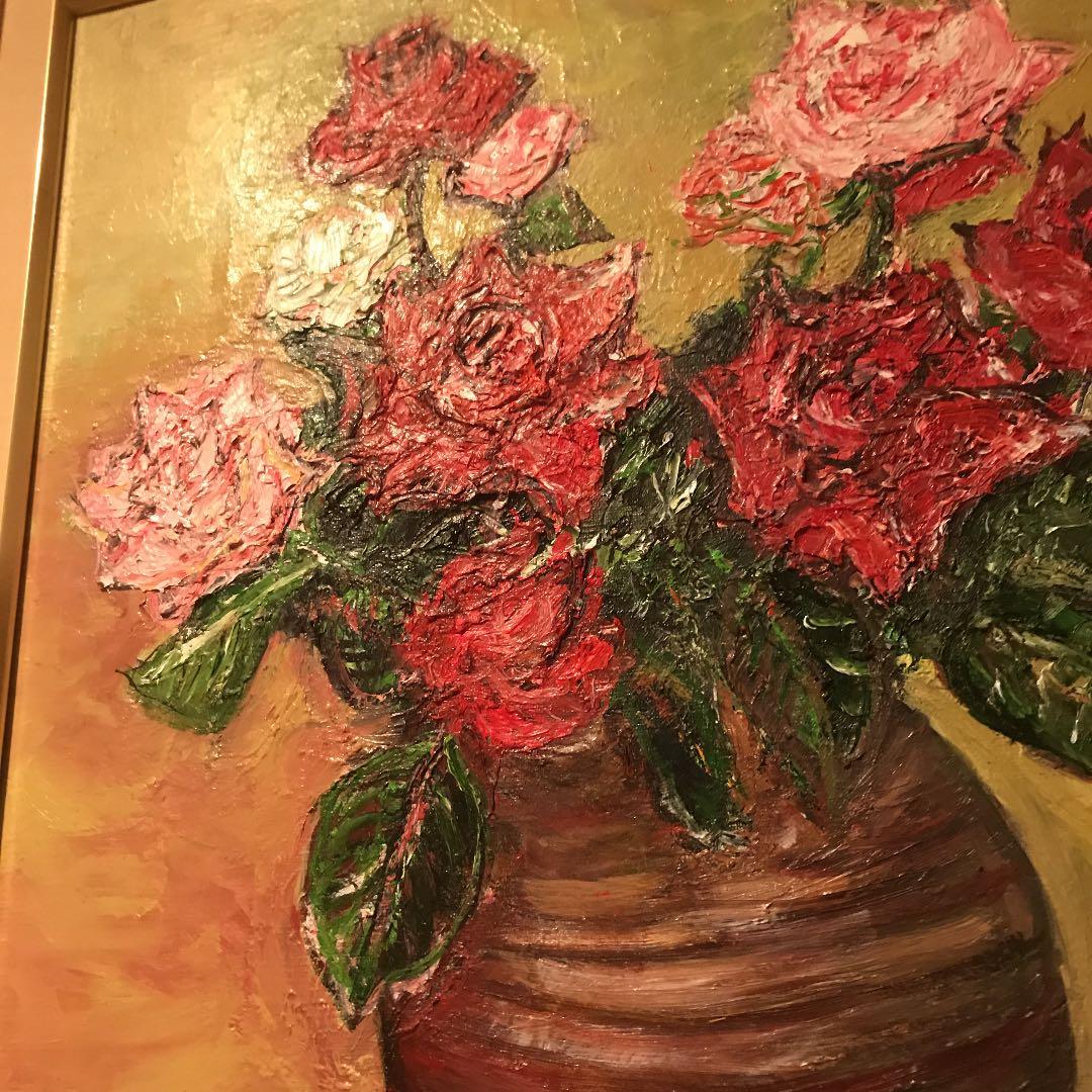 ☆大迫力‼︎圧巻‼︎ 絵画 油絵 花瓶油絵 ☆ 風水運気アップ‼︎ 花の油絵♪