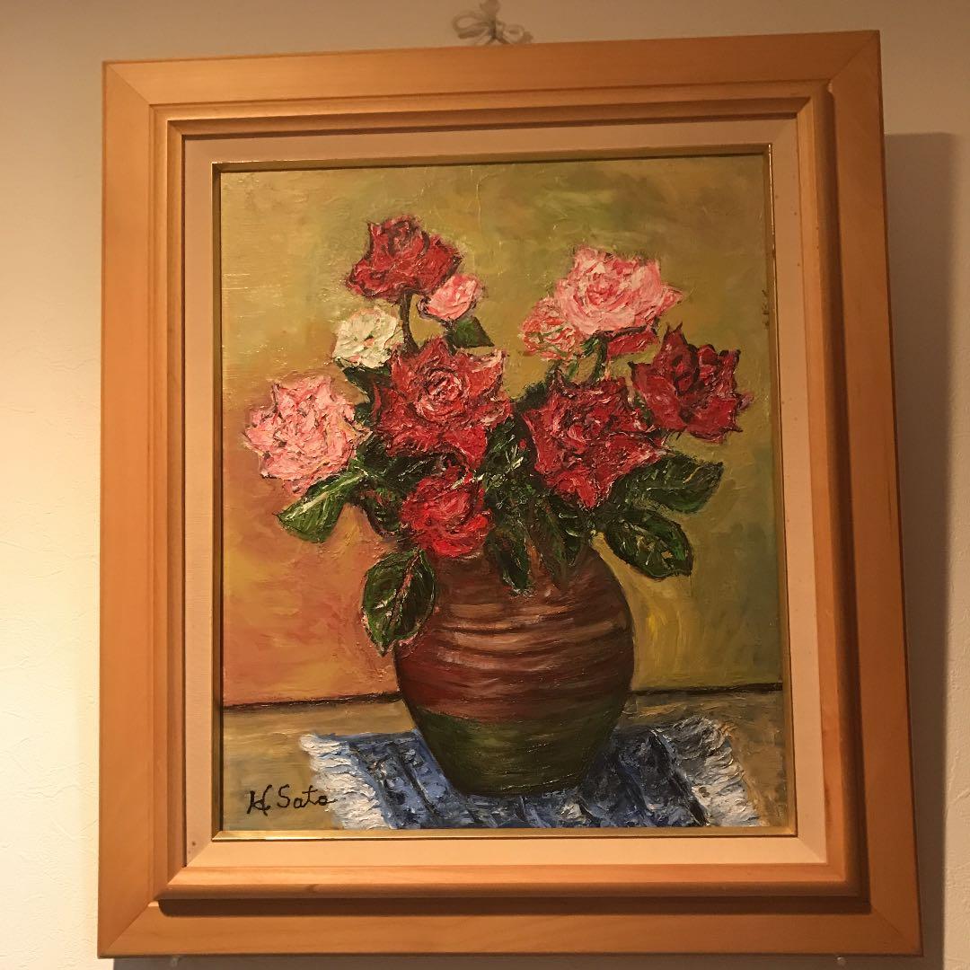 ☆大迫力‼︎圧巻‼︎ 絵画 油絵 花瓶油絵 ☆ 風水運気アップ‼︎ 花の油絵♪