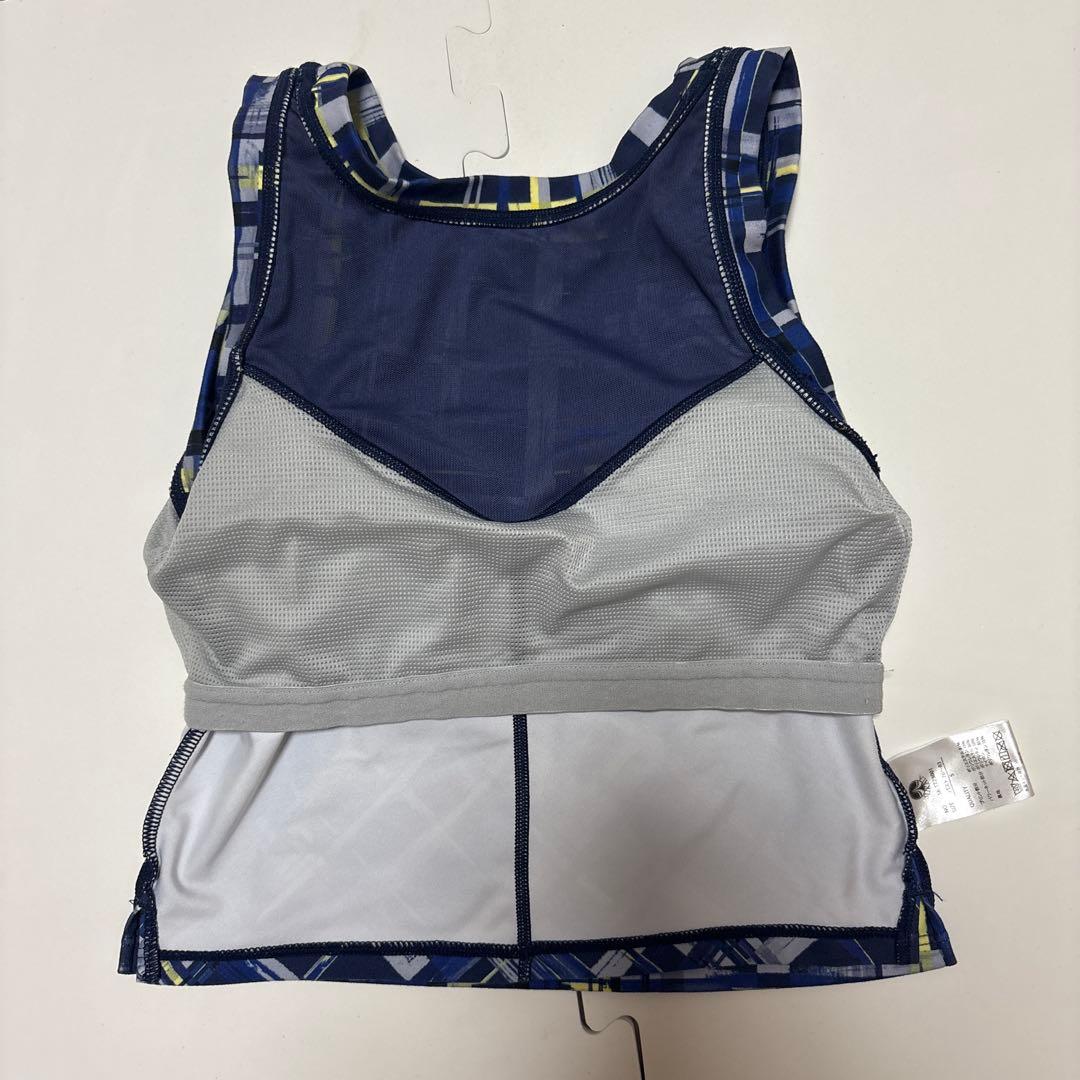 ネイビー チェック柄 ヨガウェアセット