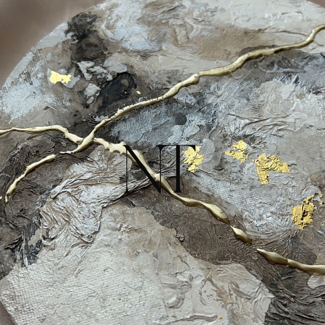 アート　絵画　インテリア海外　抽象画　モダン　ホテル　ギフト　アクリル画　丸