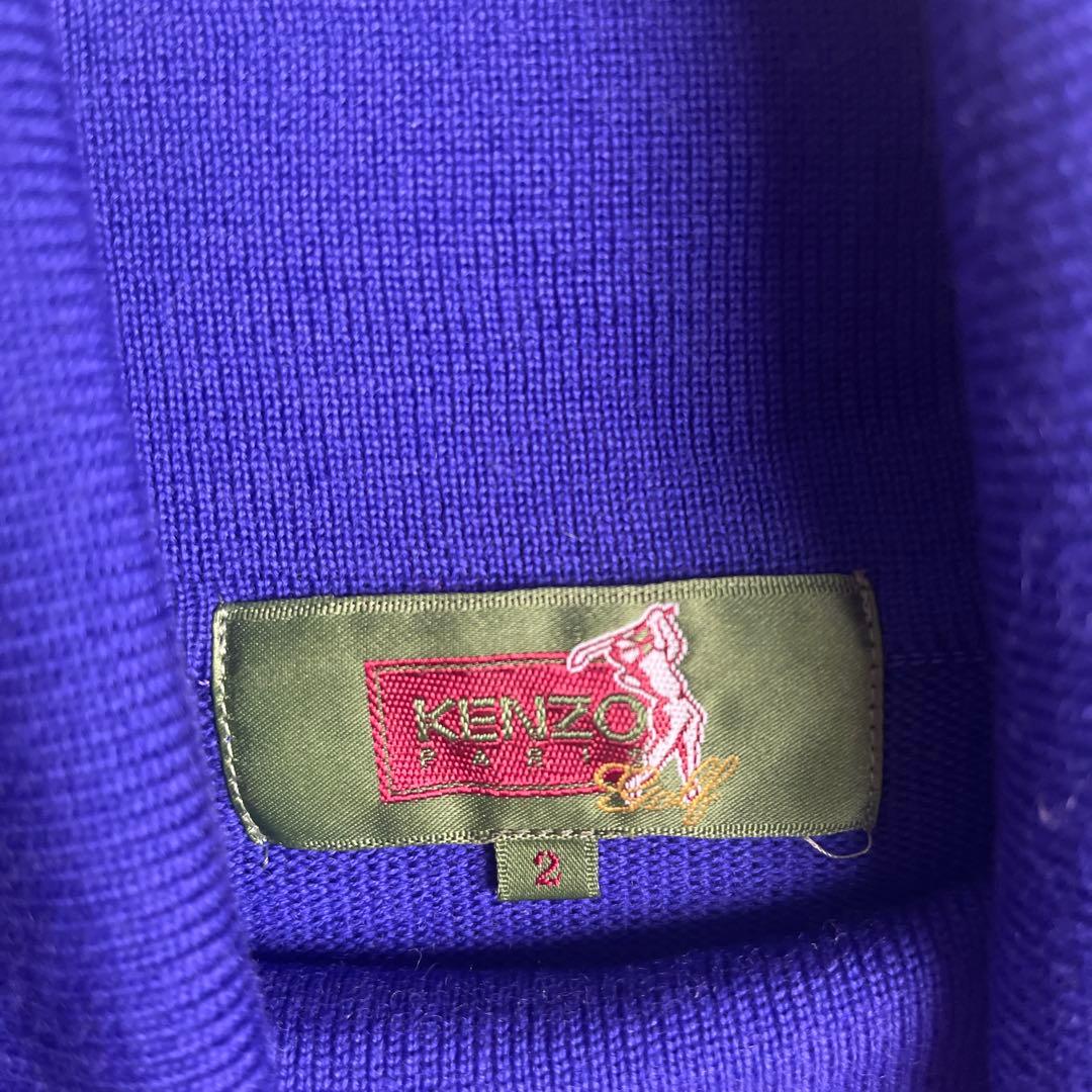 ケンゾー KENZO GOLF タートルネック セーター ニット ウール 刺繍