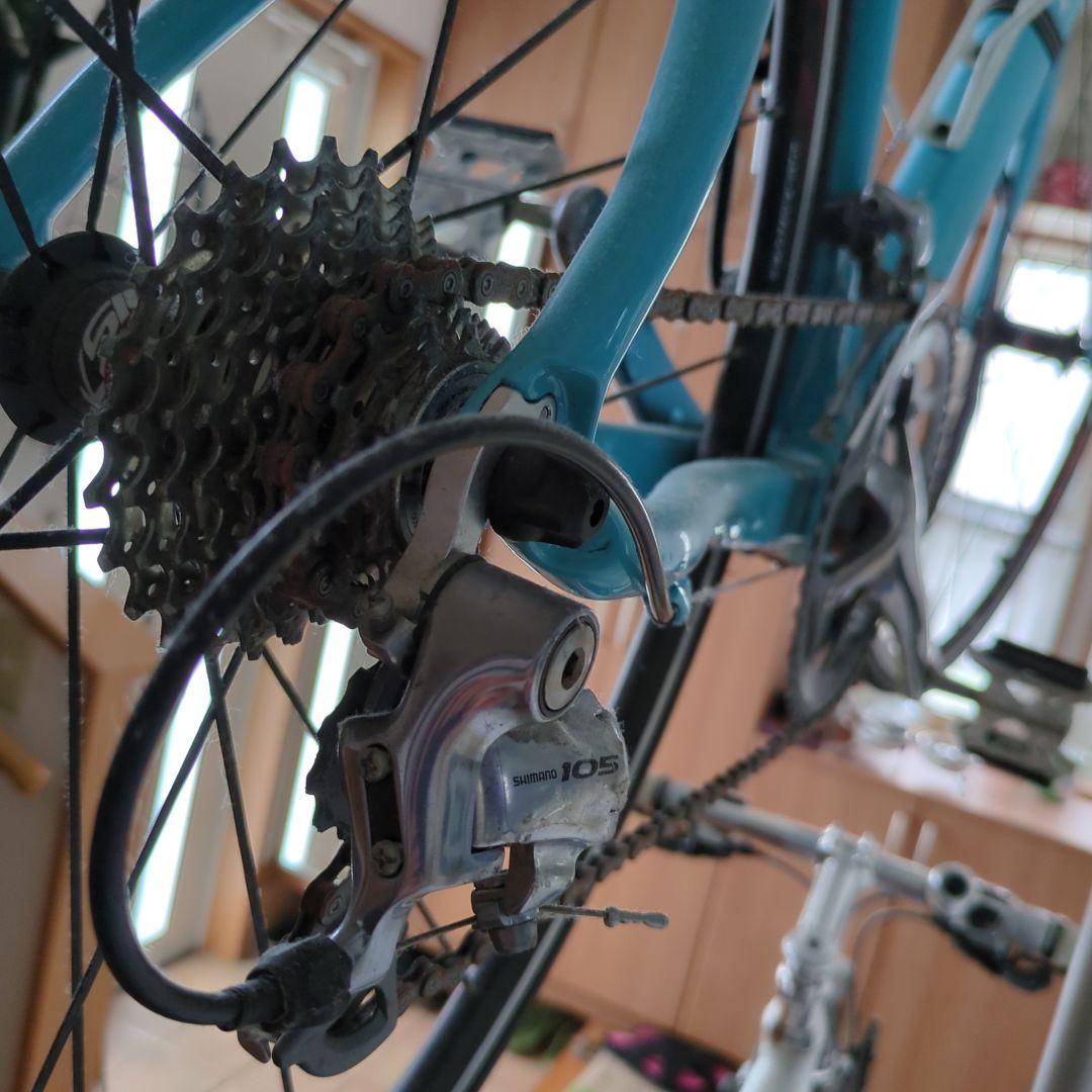 トライアスロンバイク 水色 アルミフレーム