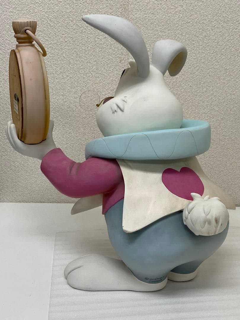 3-2701 激レア★不思議の国のアリス 白うさぎ 兎置き時計 ビッグフィギュア