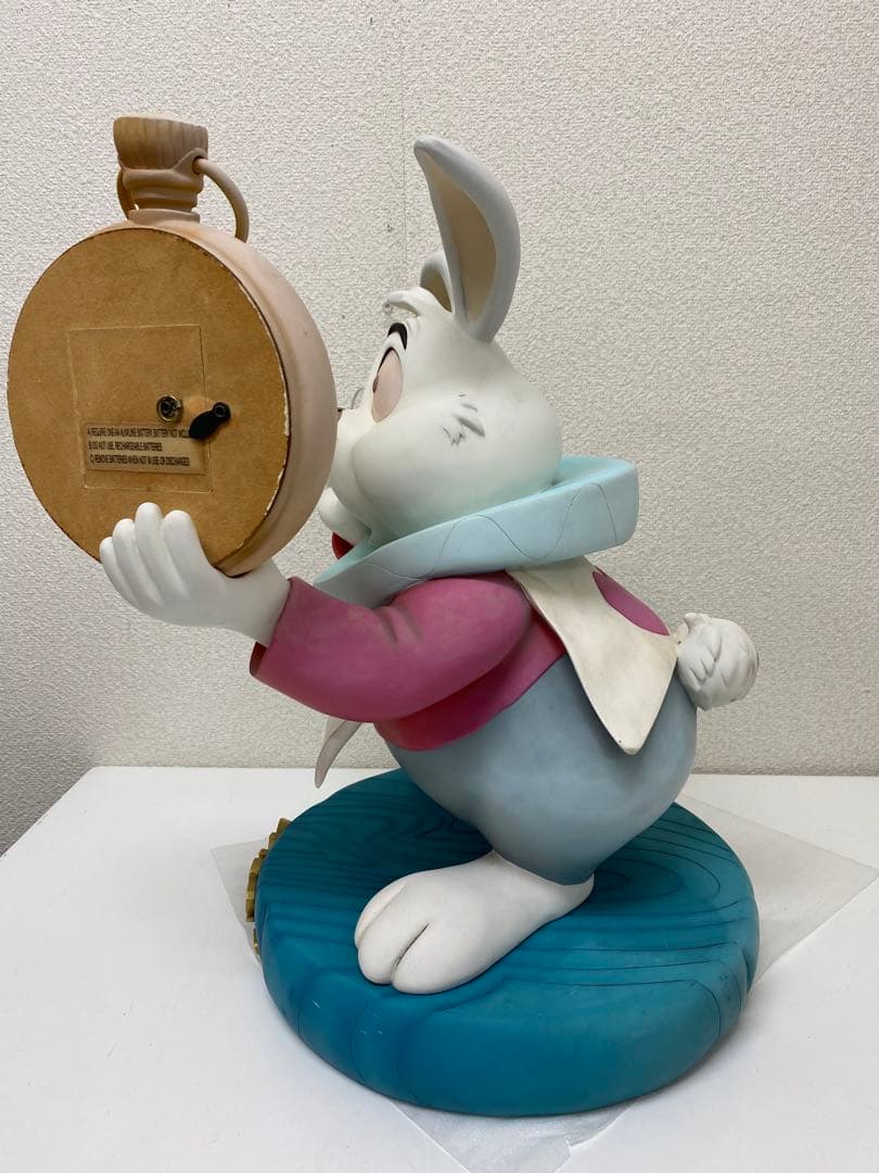 3-2701 激レア★不思議の国のアリス 白うさぎ 兎置き時計 ビッグフィギュア
