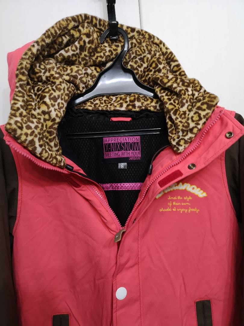 スノボウェア☆スタジャン☆ヒョウ柄☆オレンジピンク
