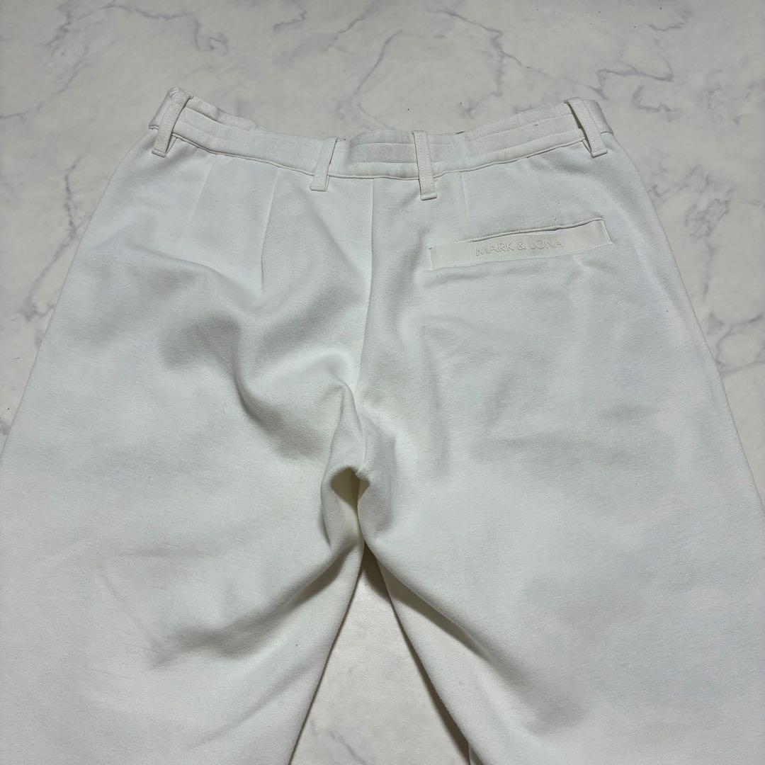 MARK＆LONA ゴルフパンツ スウェット ロゴ スカル カモフラ 白 L