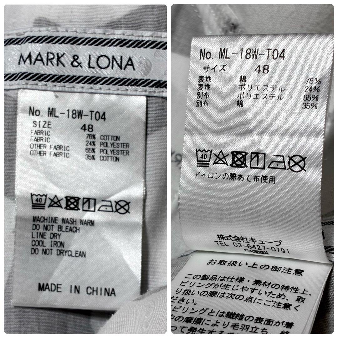 MARK＆LONA ゴルフパンツ スウェット ロゴ スカル カモフラ 白 L