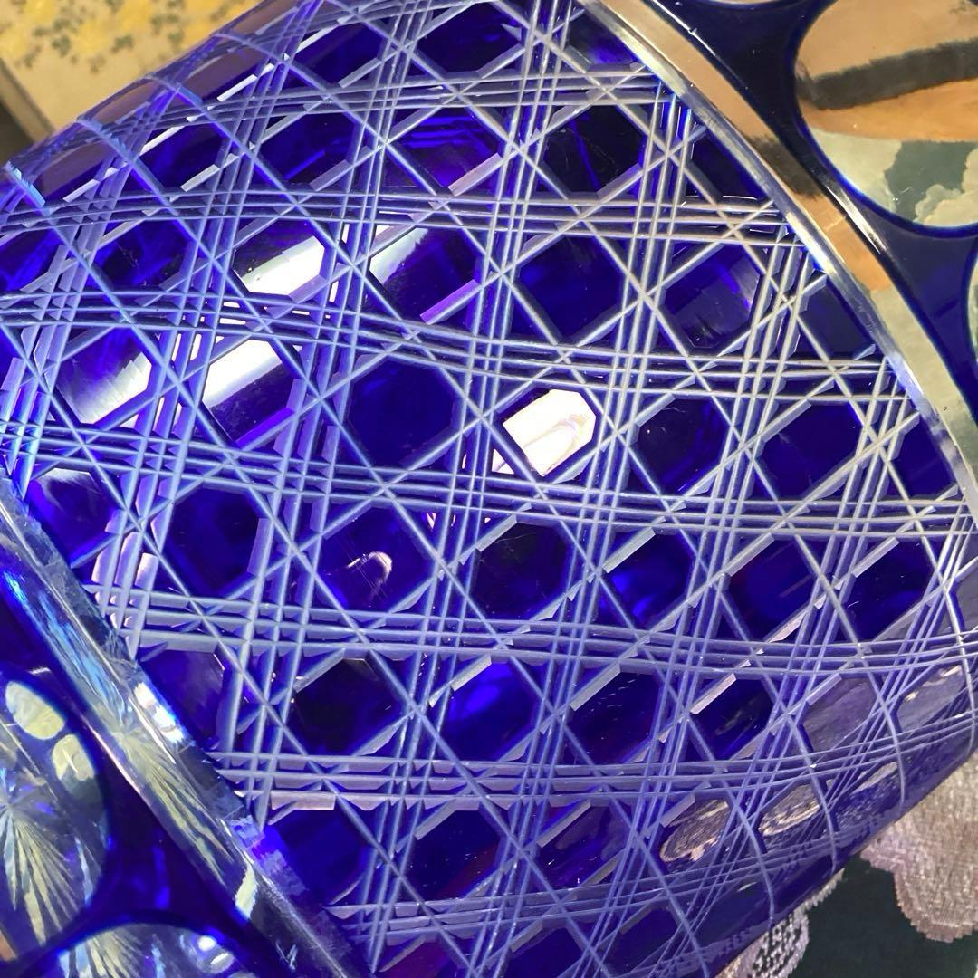 A901 茶道具　色被ガラス　義山　切子　水指