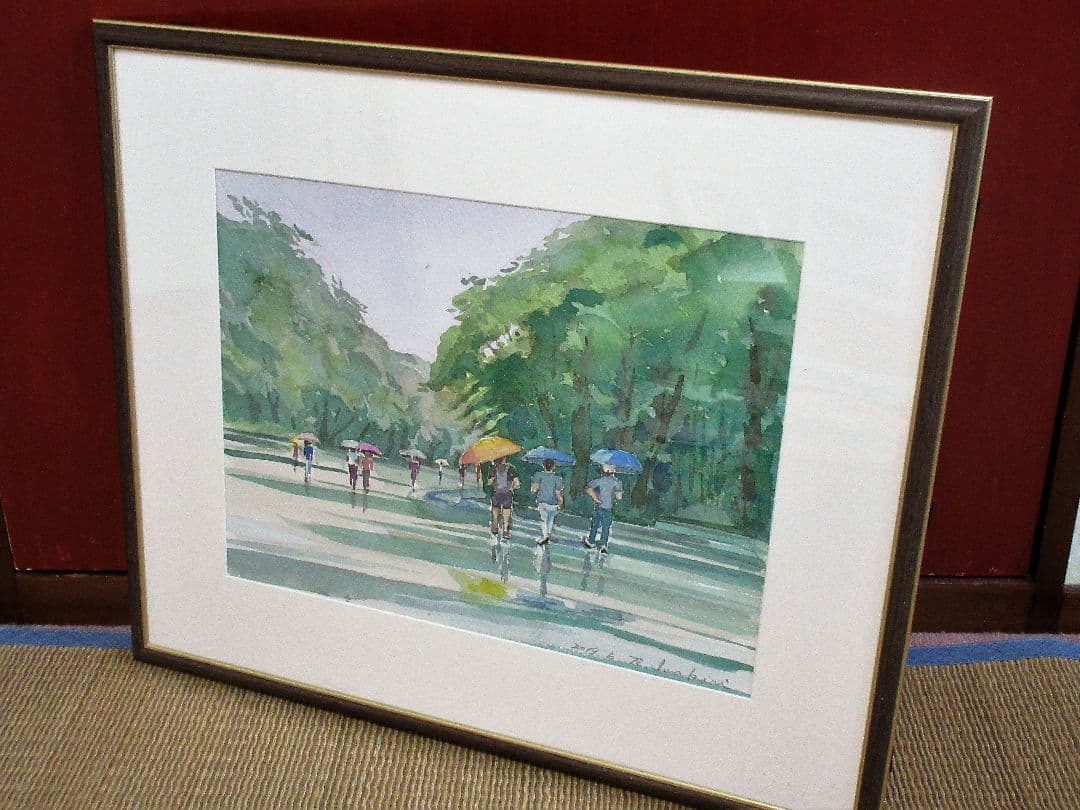 水彩画「雨の上野公園」