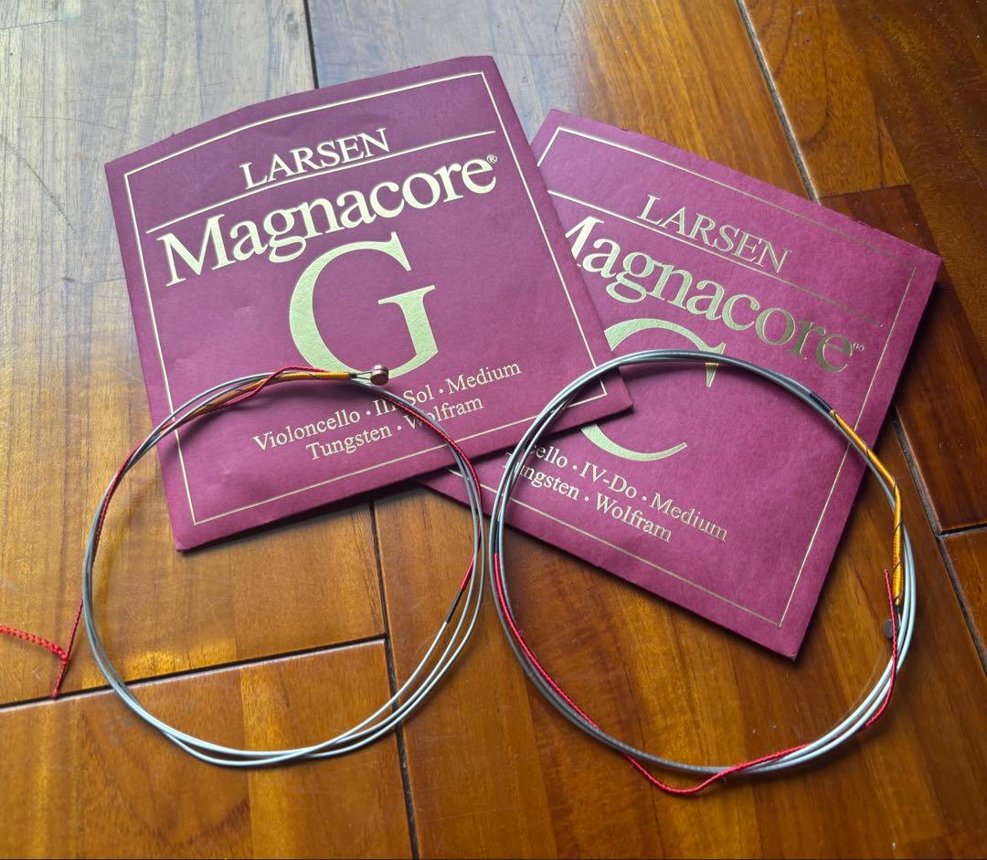 大幅値下げ！6日間のみ使用！チェロ中古弦LARSEN Magnacore GC線