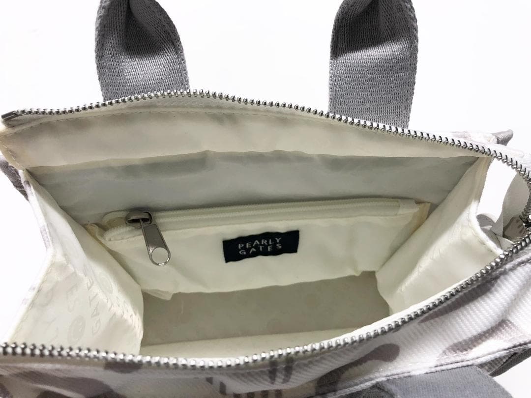 ○★訳有り新品未使用　PEARLY GATES　モヤモヤ柄 カートバッグ　白