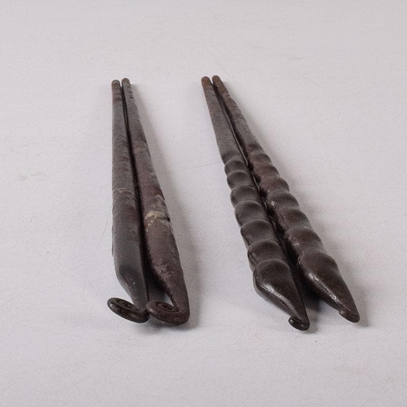 茶道具　鐵火箸　釜師　木越三右衛門造　二膳　共箱　V　R8312