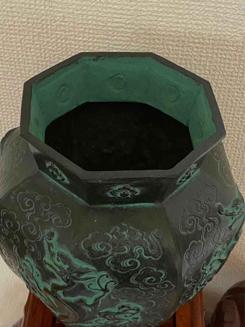 青銅器銅製龍八角 花瓶 花器 飾壺希少 骨董品