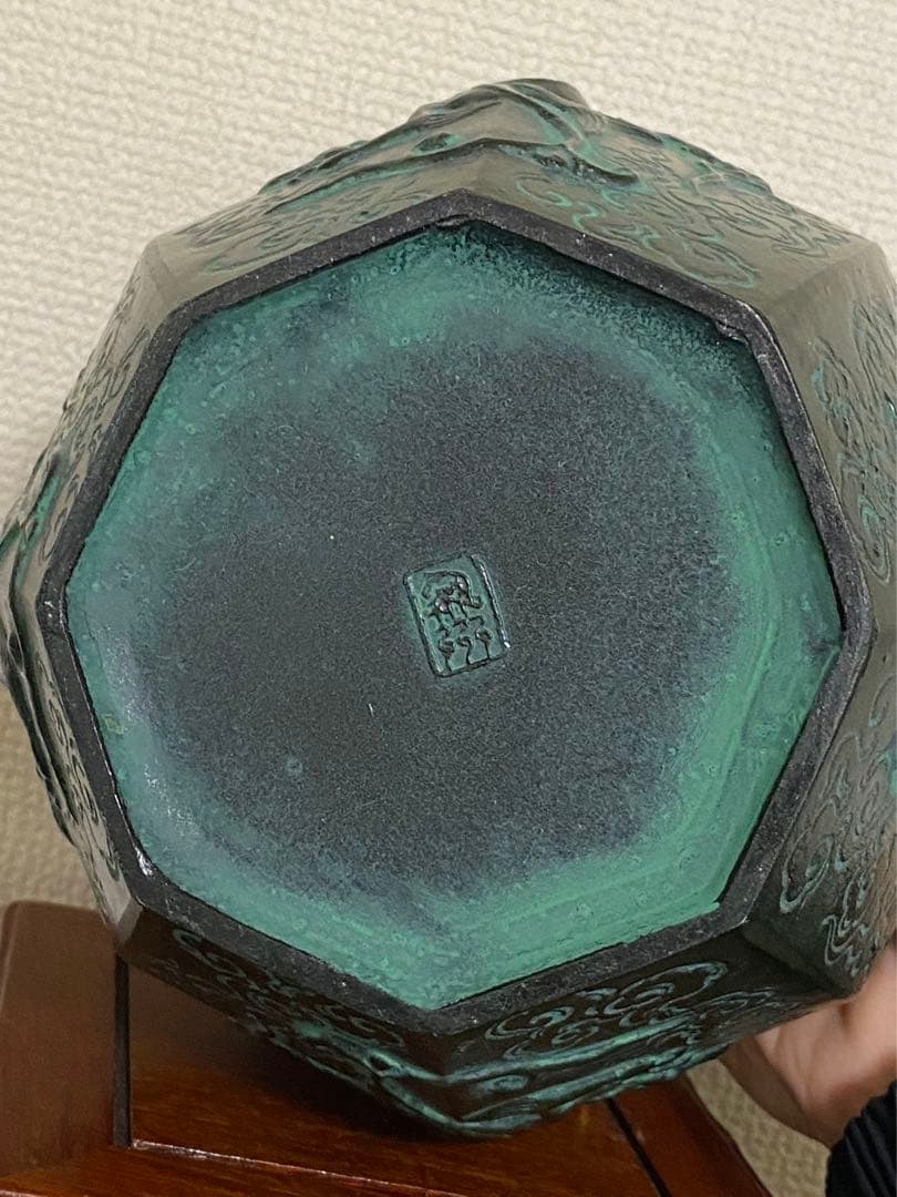 青銅器銅製龍八角 花瓶 花器 飾壺希少 骨董品