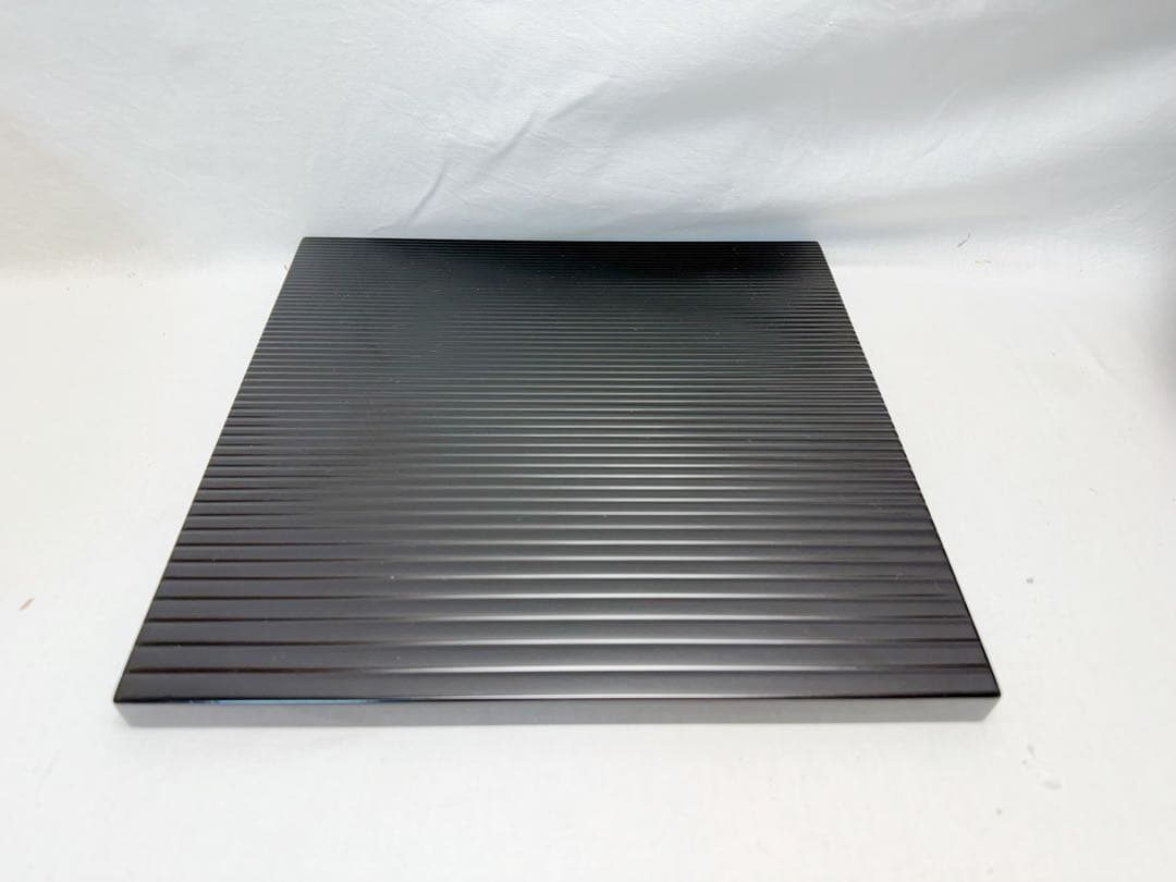 未使用 茶道具 黒真塗 面取道安風炉 土風炉 前瓦 敷板 紙釜敷 陶印