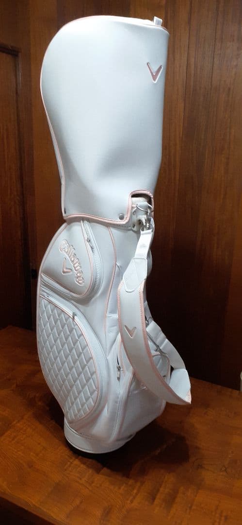 ホワイト ゴルフキャディバッグ キルティング