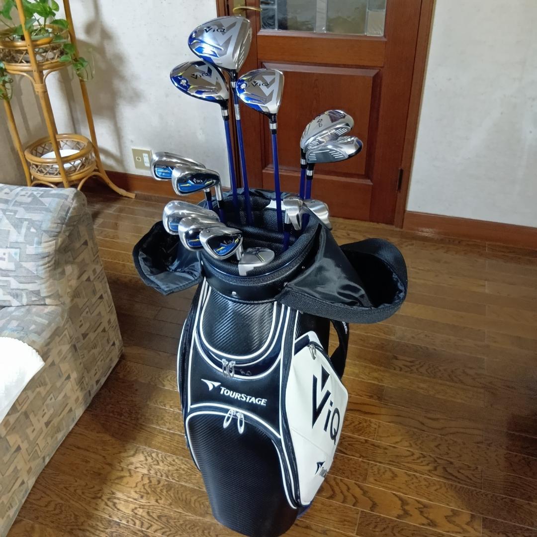 ブリヂストン　ツアーステージViQ13本フルセット,フレックスS＋キャディバック